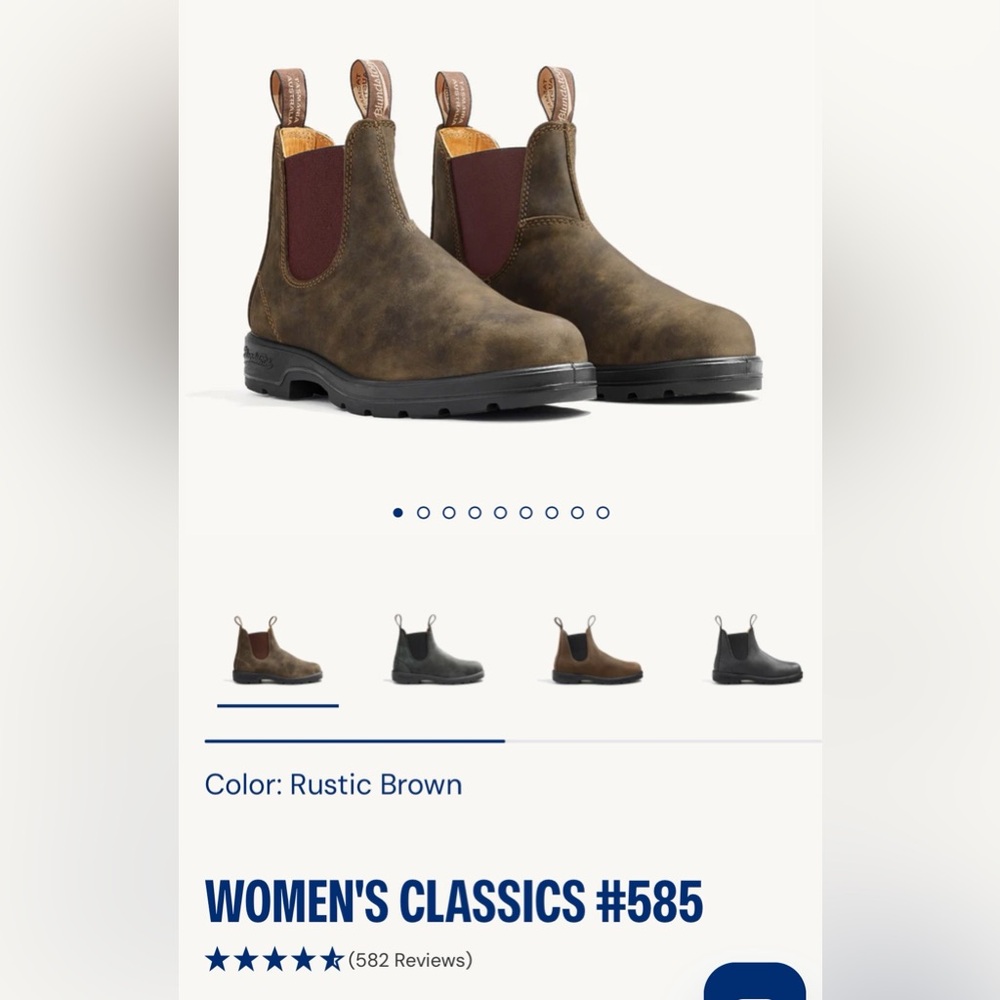 Blundstone Women's Classics #585 Rustic Brown Ankle Boots